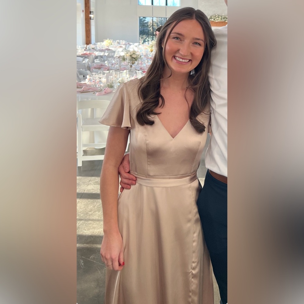 Revelry champagne bridesmaid dress